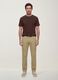 Brown pure cotton regular-fit short-sleeve T-shirt_1