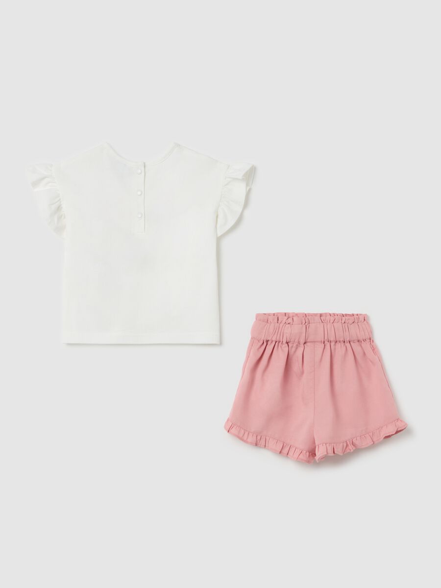 Stretch cotton T-shirt and shorts set_1