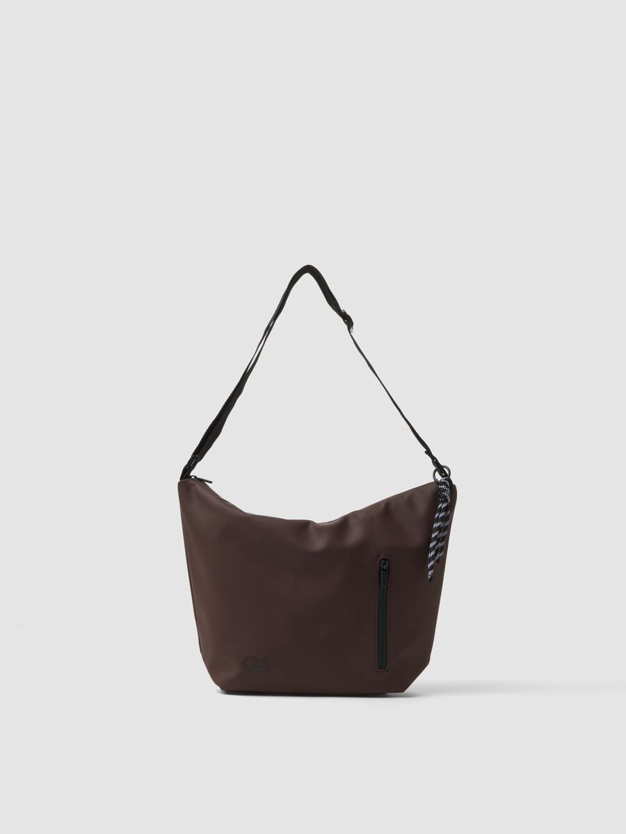 Borsa marrone a spalla con tracolla regolabile_0