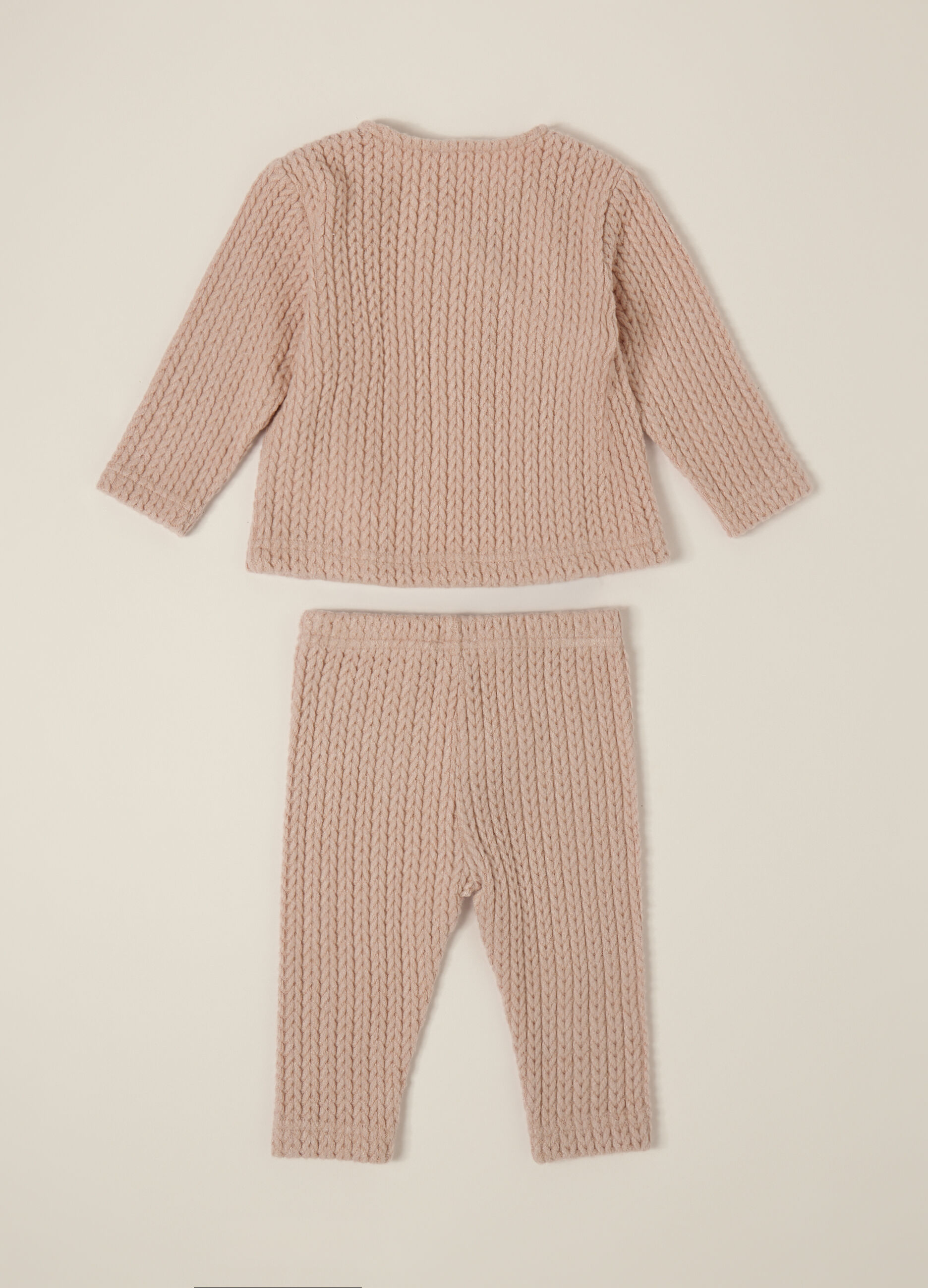 Pink newborn set with sweater and trousers