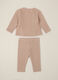 Pink newborn set with sweater and trousers_1
