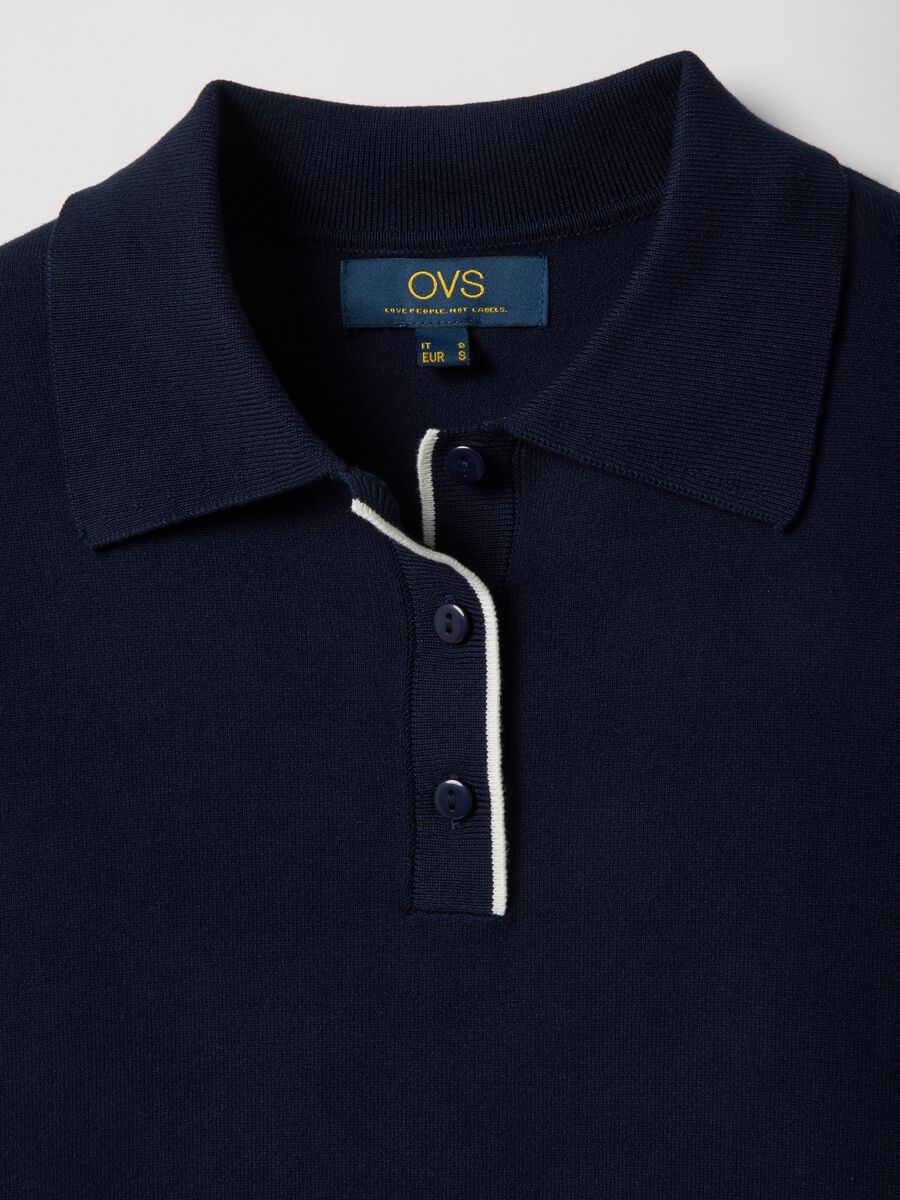 Polo in misto viscosa blu regular fit_5