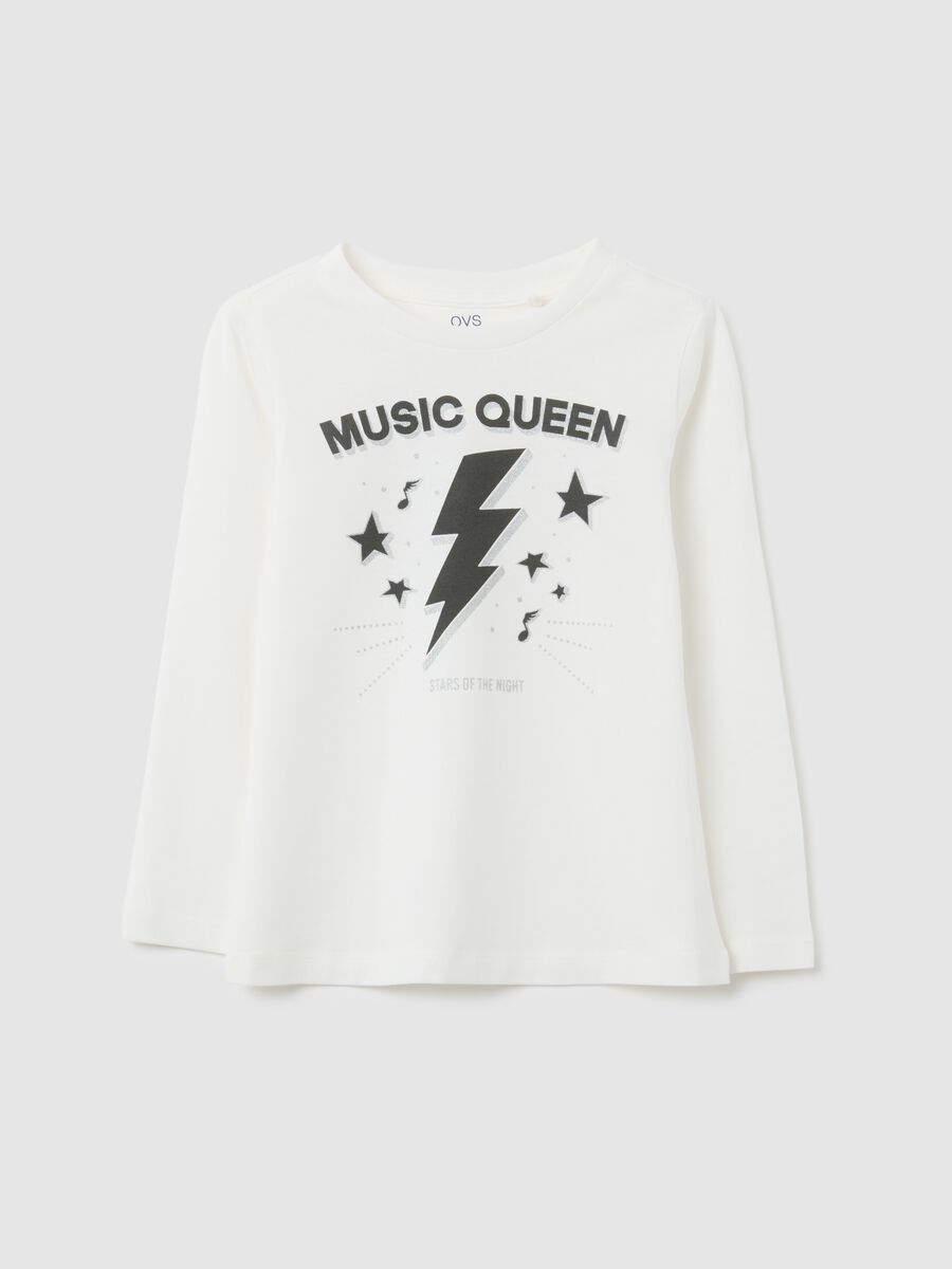 Girls' White Cotton T-Shirt, Regular Fit_0