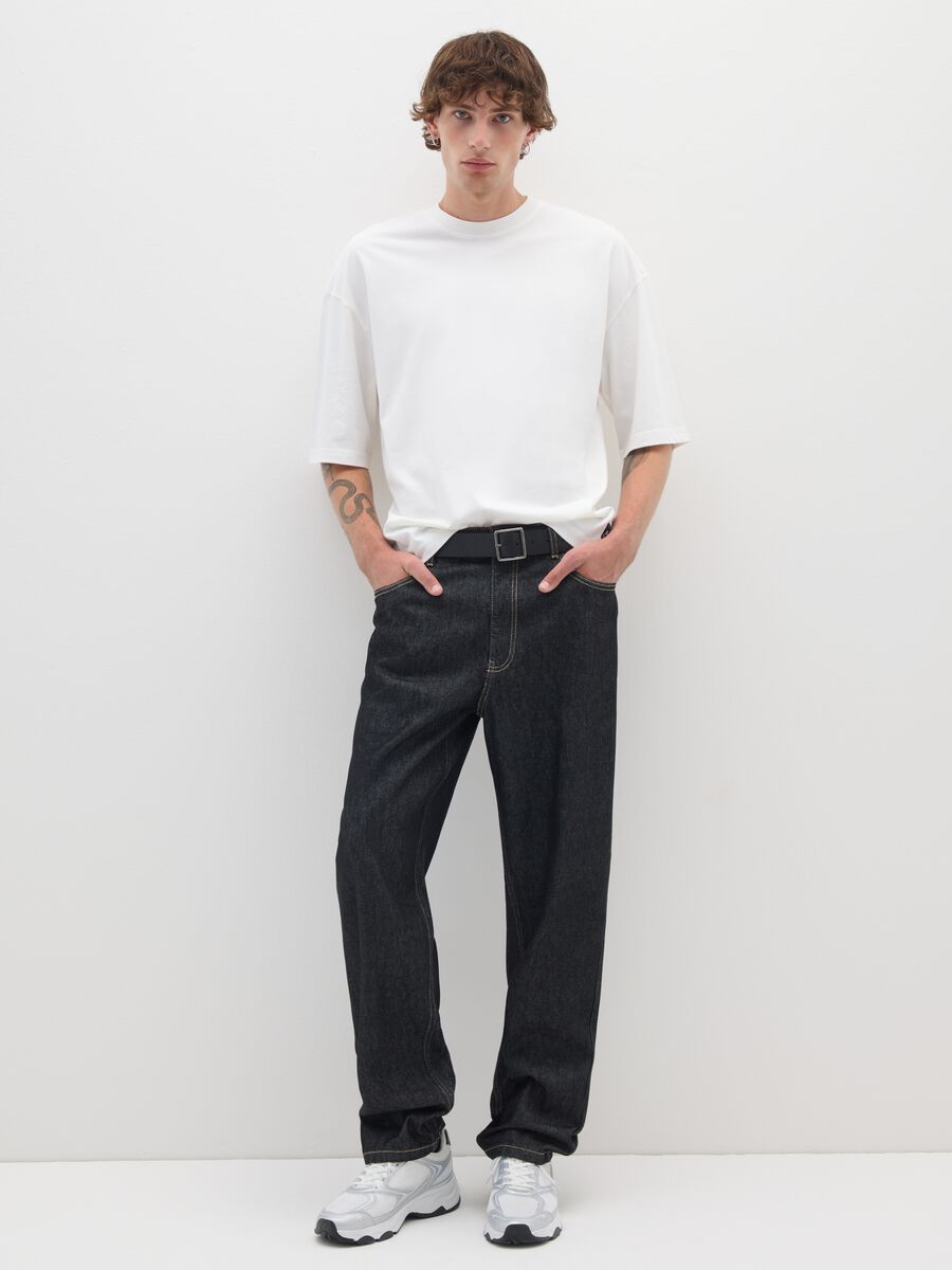 White boxy fit pure cotton T-shirt_1