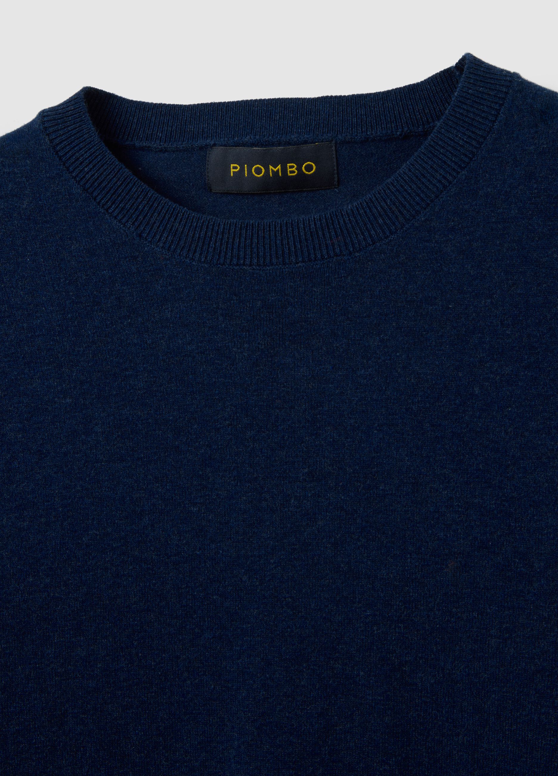 Blue jumper in cotton and polyamide blend