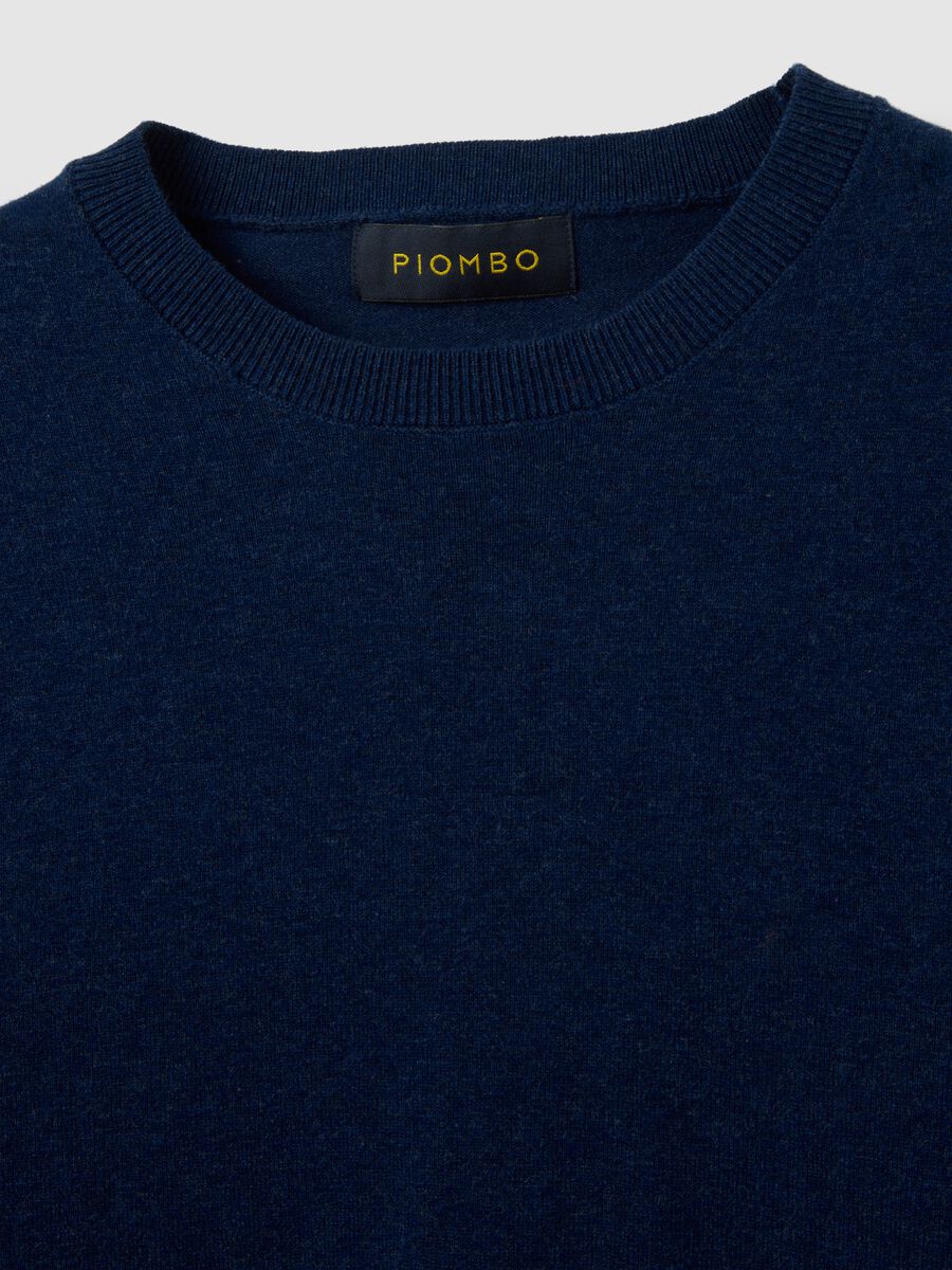Blue jumper in cotton and polyamide blend_5