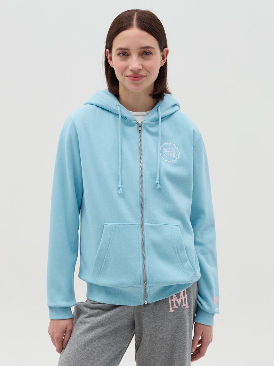 Hooded sweatshirt with zip closure_0
