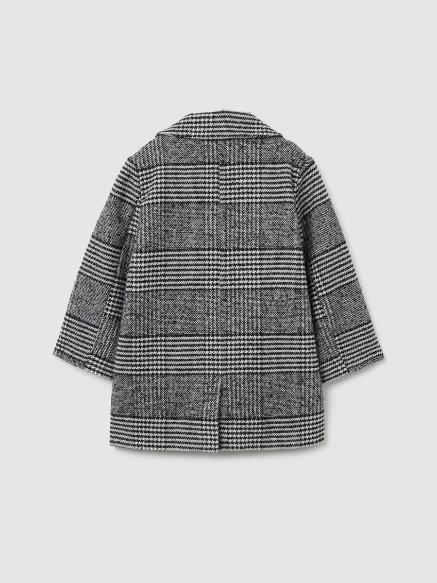 Girls' grey checked regular fit coat_1