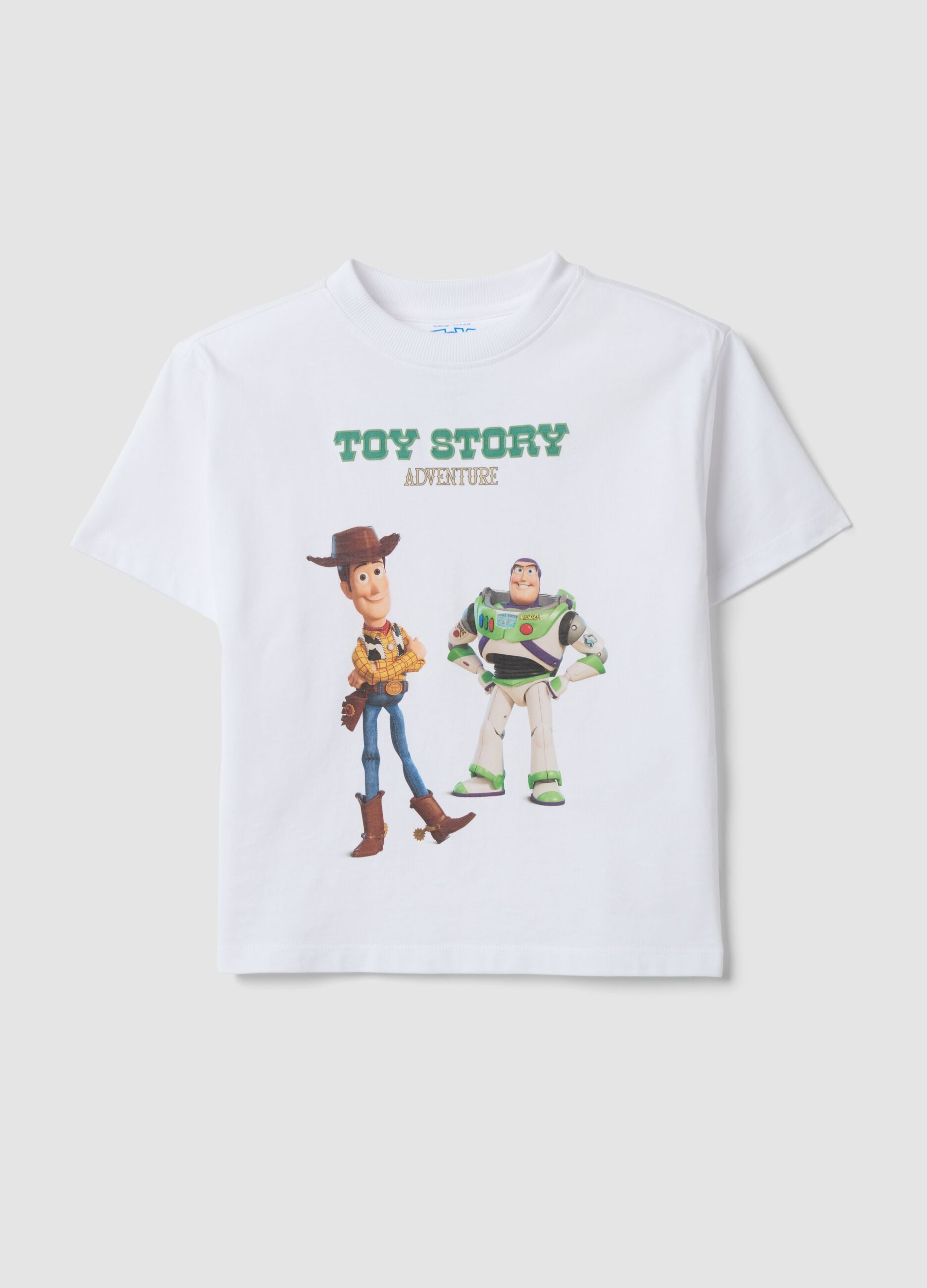 T-shirt bianca in puro cotone con stampa Toy Story per bambino