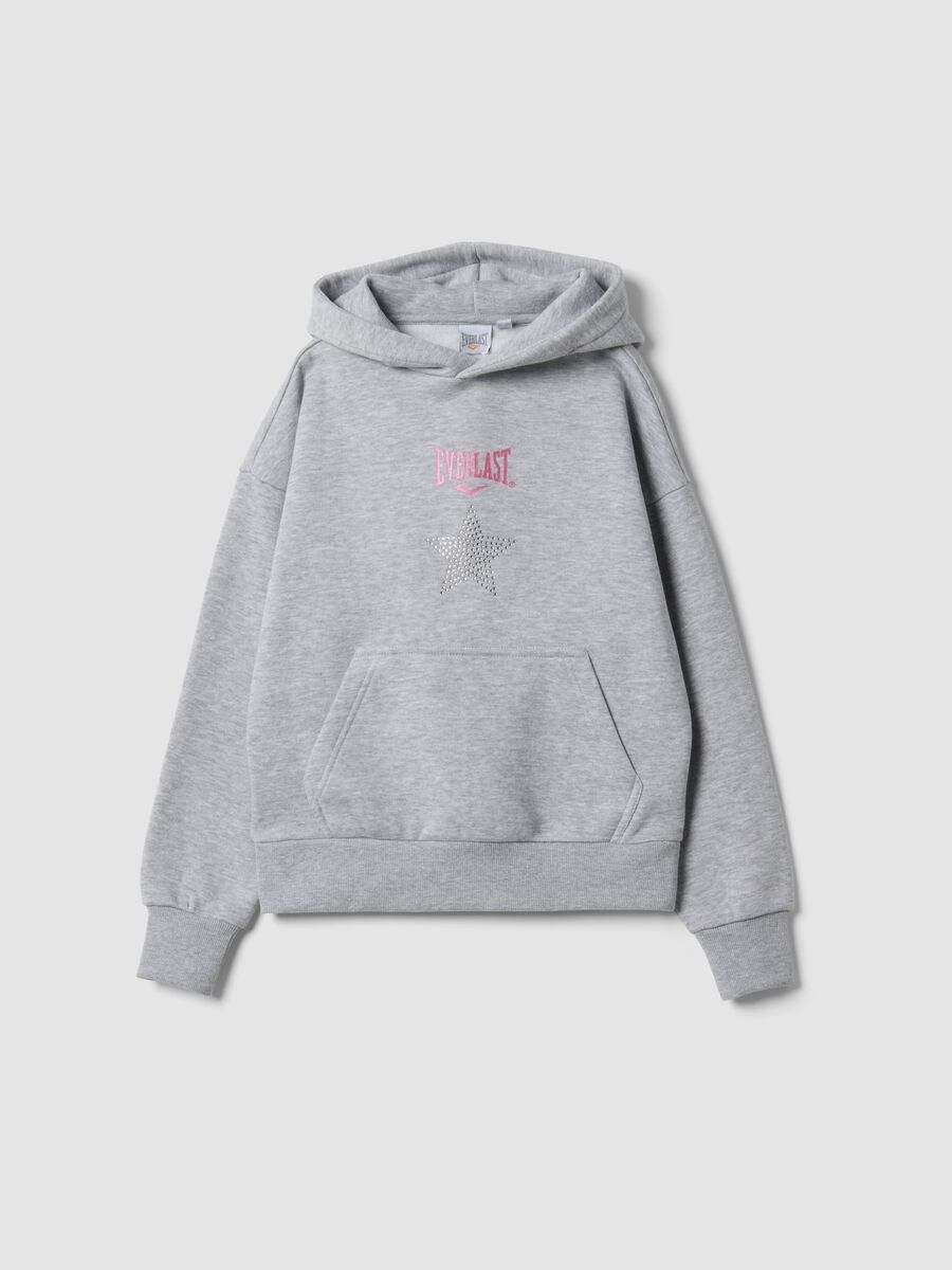 Grey cotton-blend hoodie for girls, regular fit_3