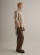 Beige oversized long sleeve shirt in Lyocell and cotton_3