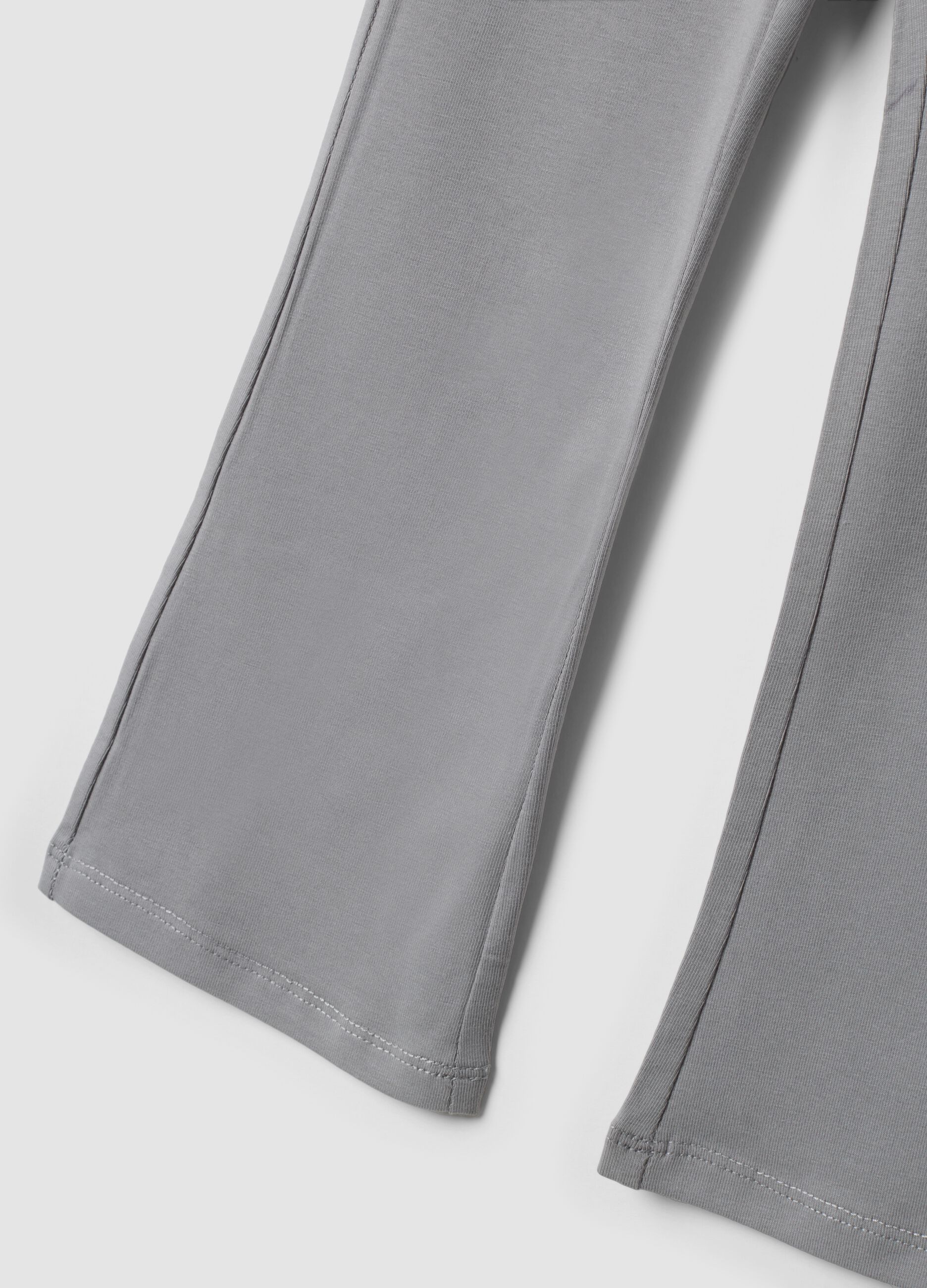 Leggings grigi in cotone elasticizzato flare fit per bambina