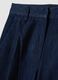 Wide-leg blue denim pure cotton trousers_1