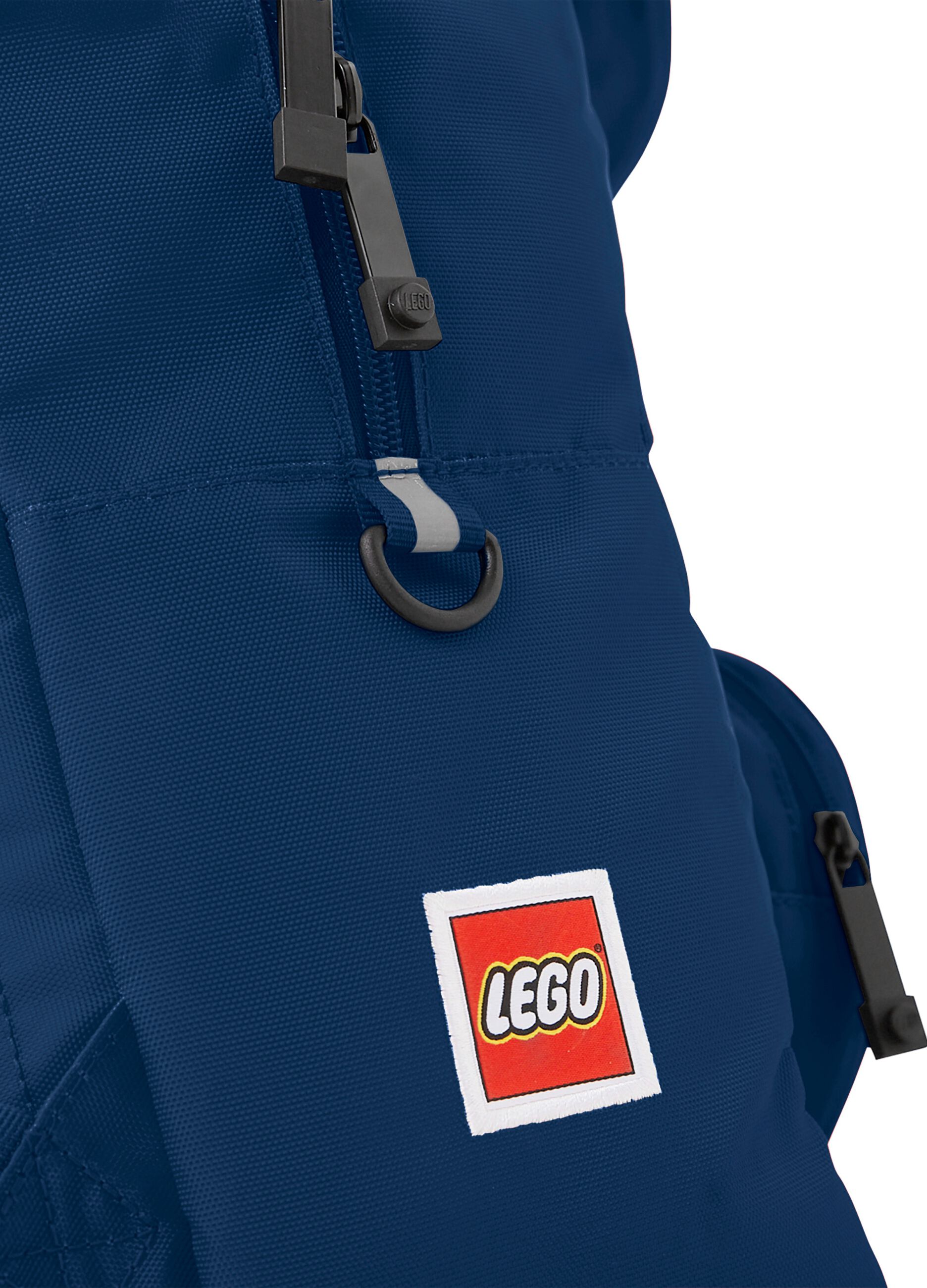 Zaino blu con tasche frontali rotonde