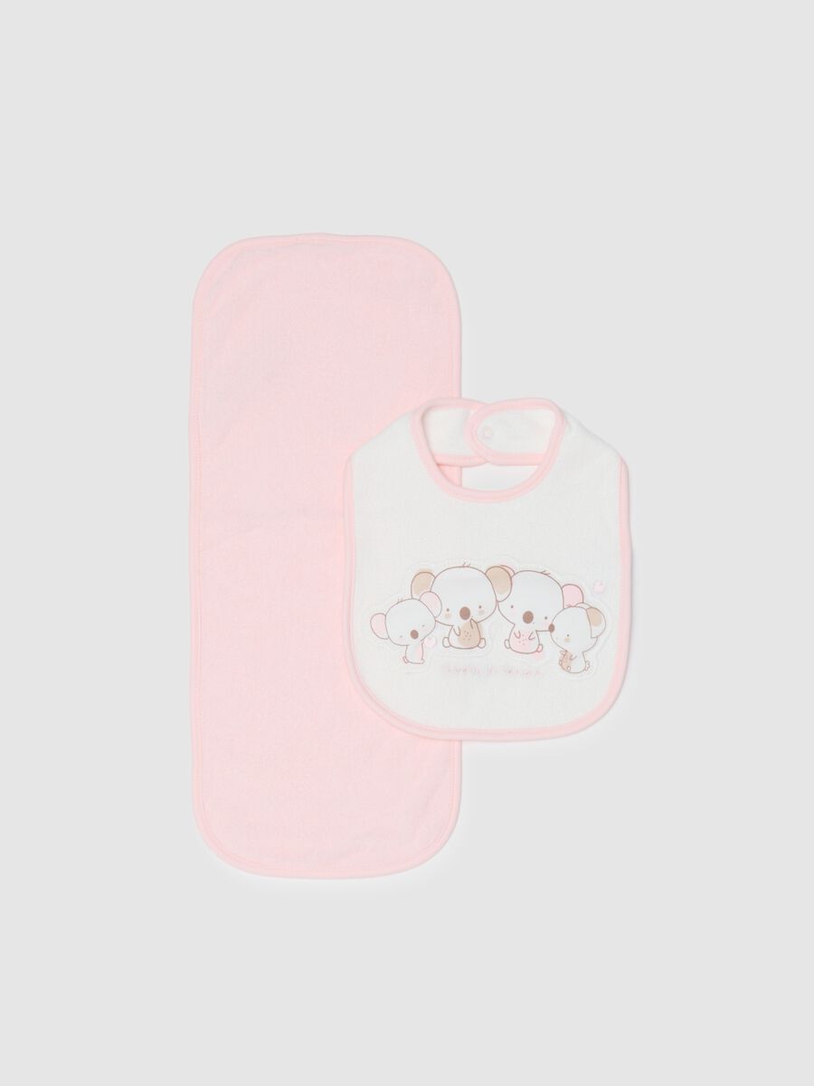 Multicolour Pure Cotton Baby Bib and Cloth Set_0