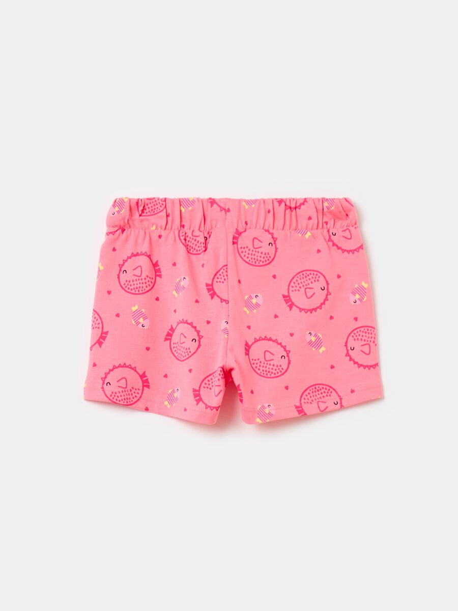Shorts in jersey con coulisse e stampa_1