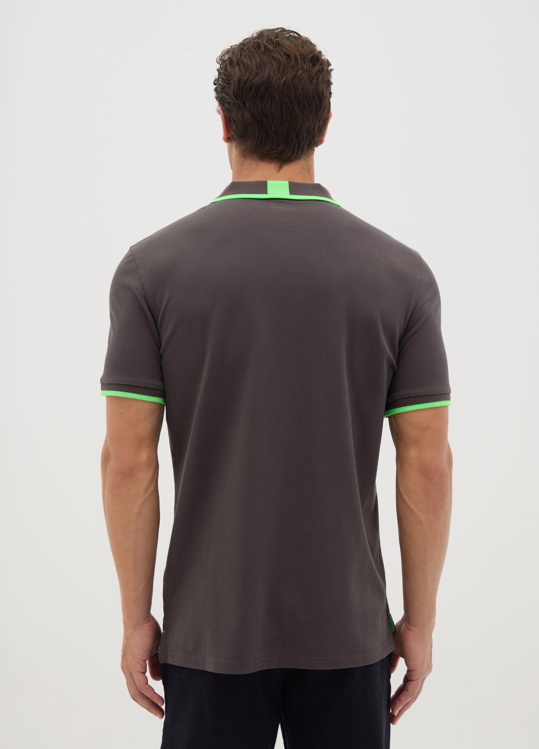 Polo da uomo in cotone elasticizzato multicolor regular fit