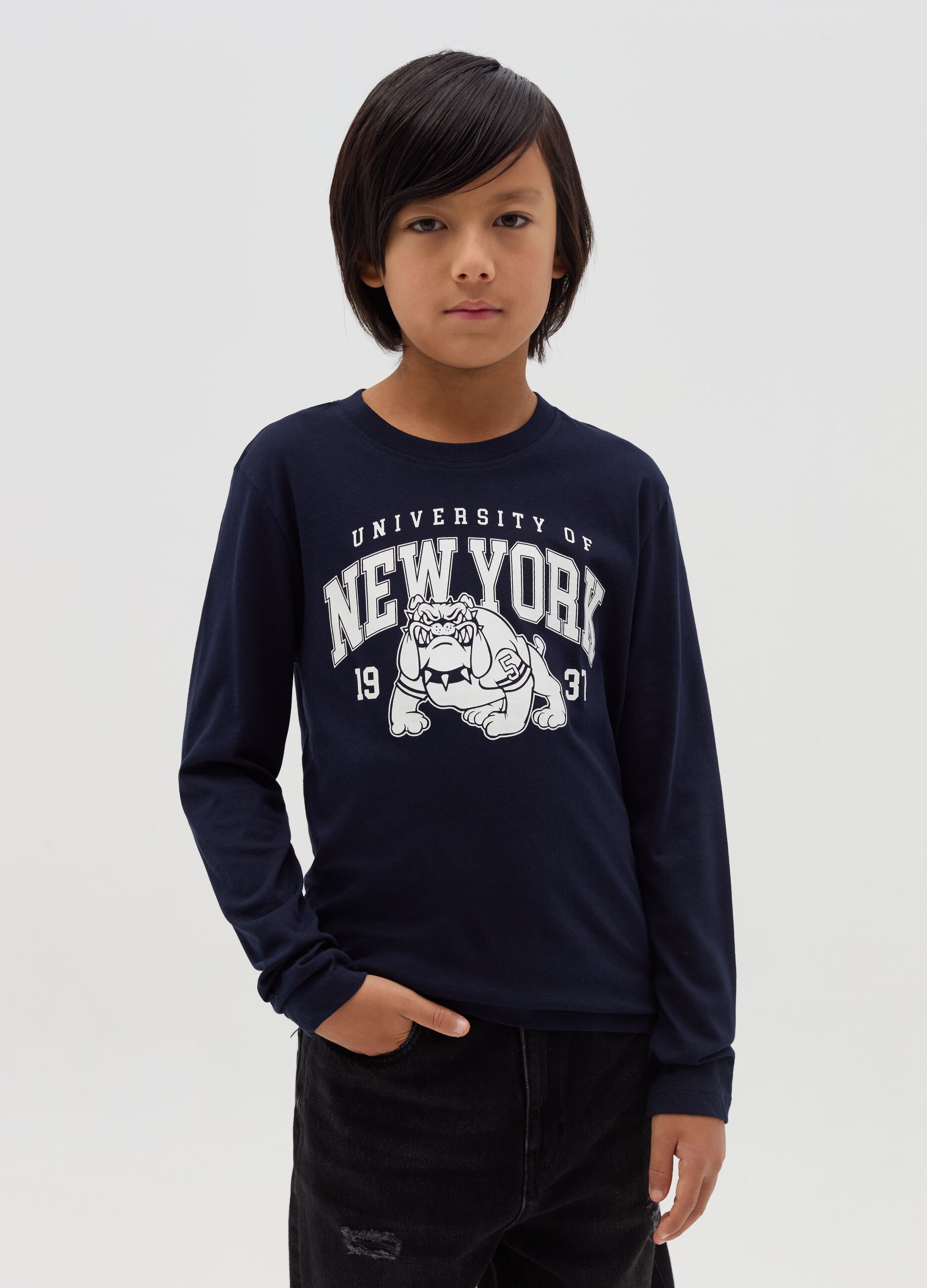 T-shirt a maniche lunghe con stampa