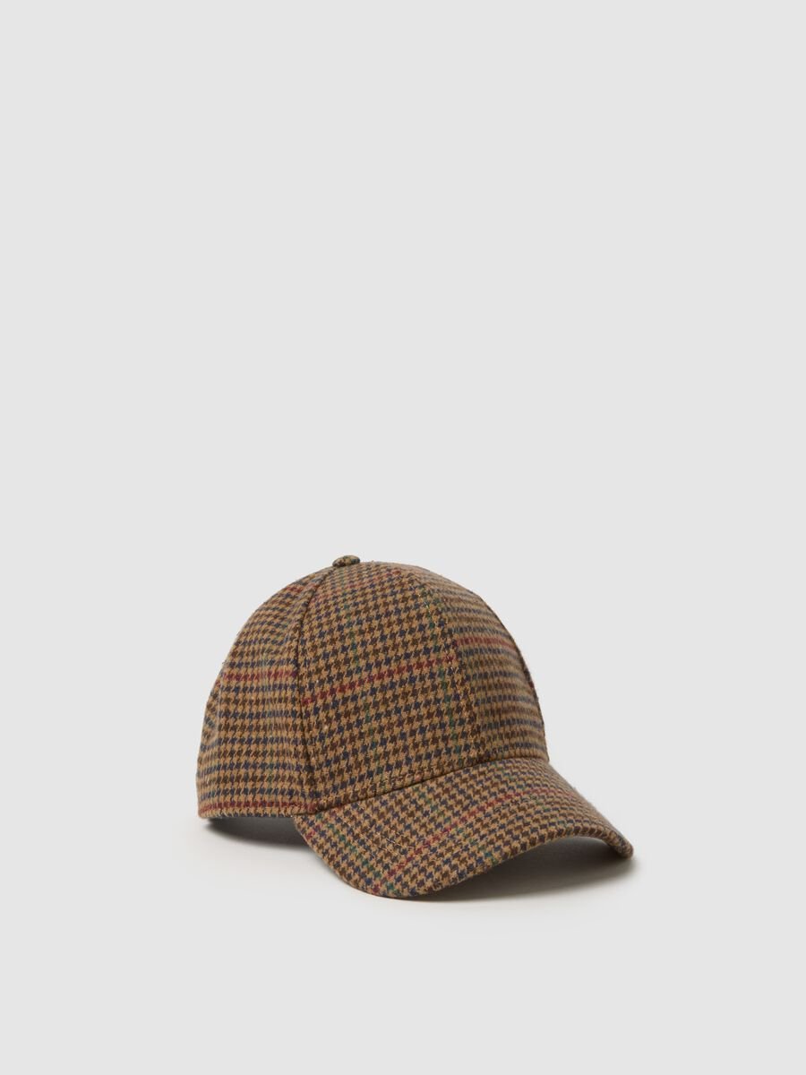 Cappello a quadri marrone_0