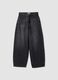 Black pure-cotton skater-fit jeans with rhinestones_0