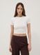White ribbed fitted T-shirt in stretch cotton_2