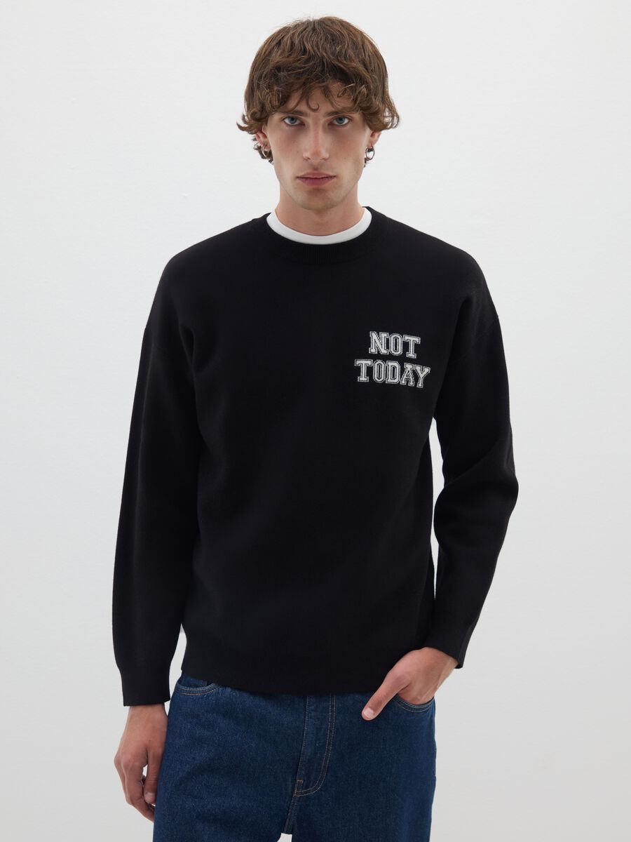 Black regular fit jumper_0
