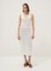 White pure cotton slim-fit dress with broderie detail and deep V-neck_1