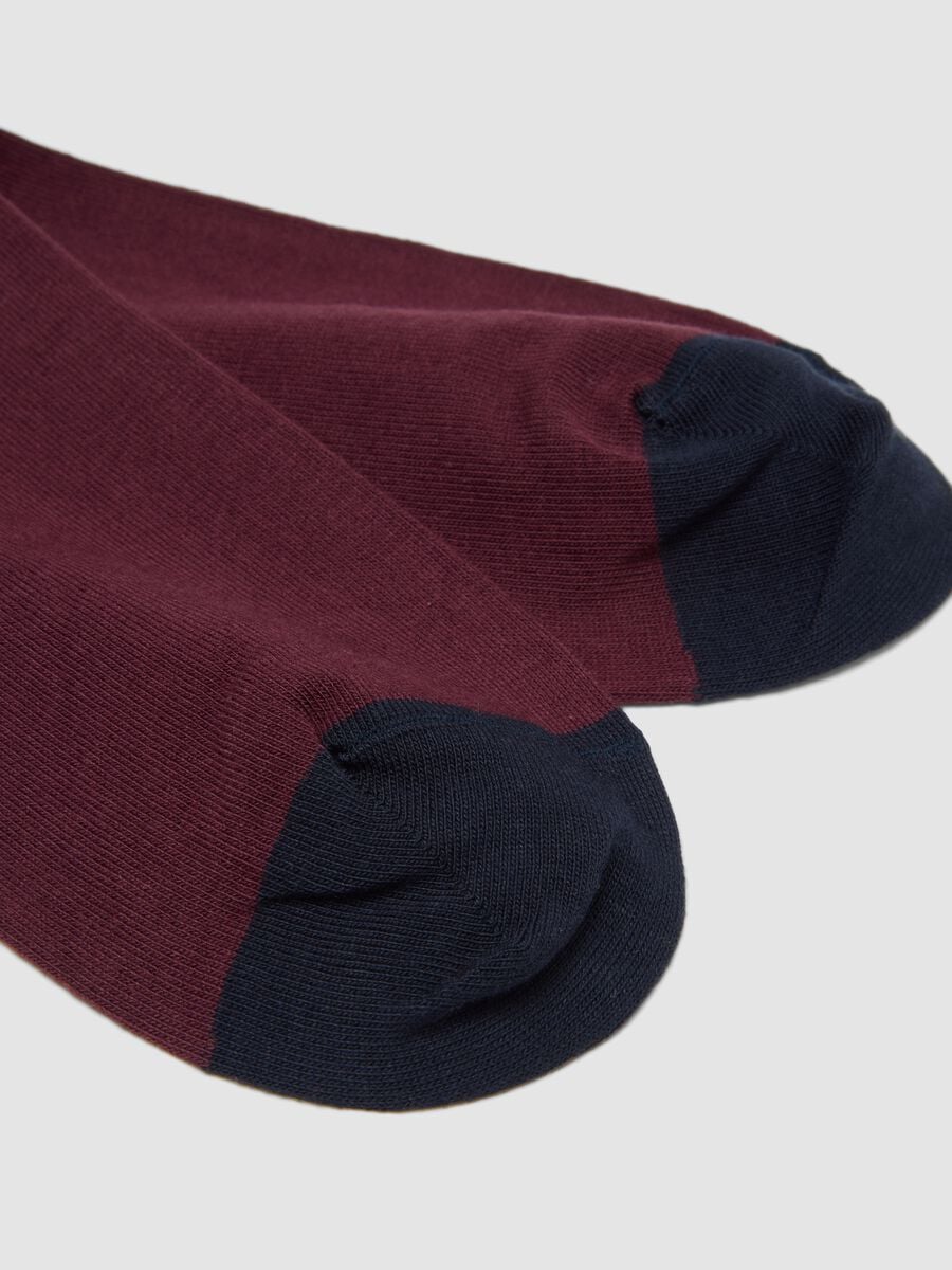 Burgundy red short socks in stretch cotton_1