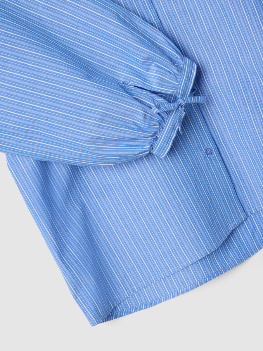 Multicolour striped pure cotton shirt with regular fit and Mandarin collar_5