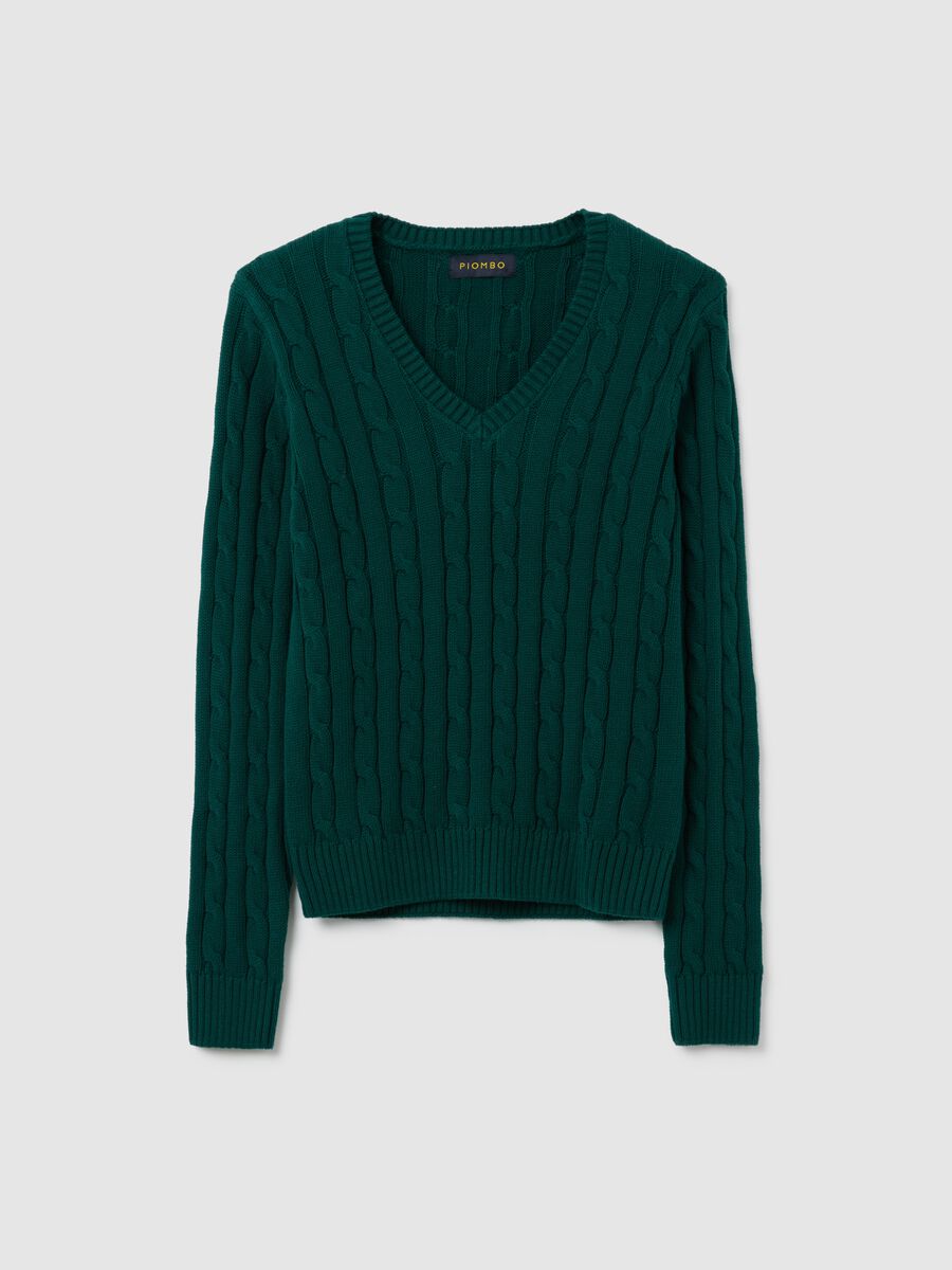 Maglione in puro cotone verde regular fit_4