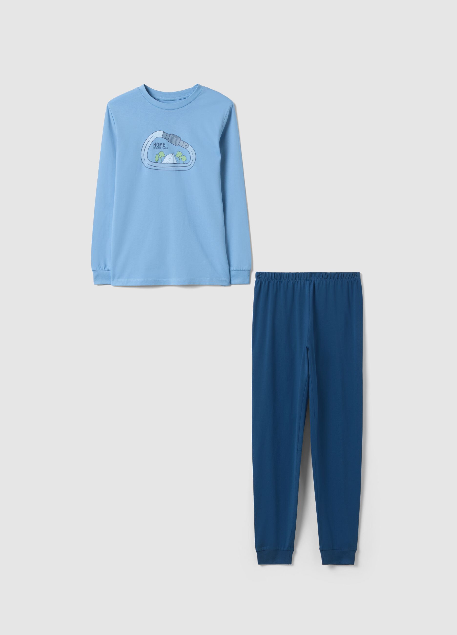 Pigiama in puro cotone multicolor da ragazzo regular fit con stampa