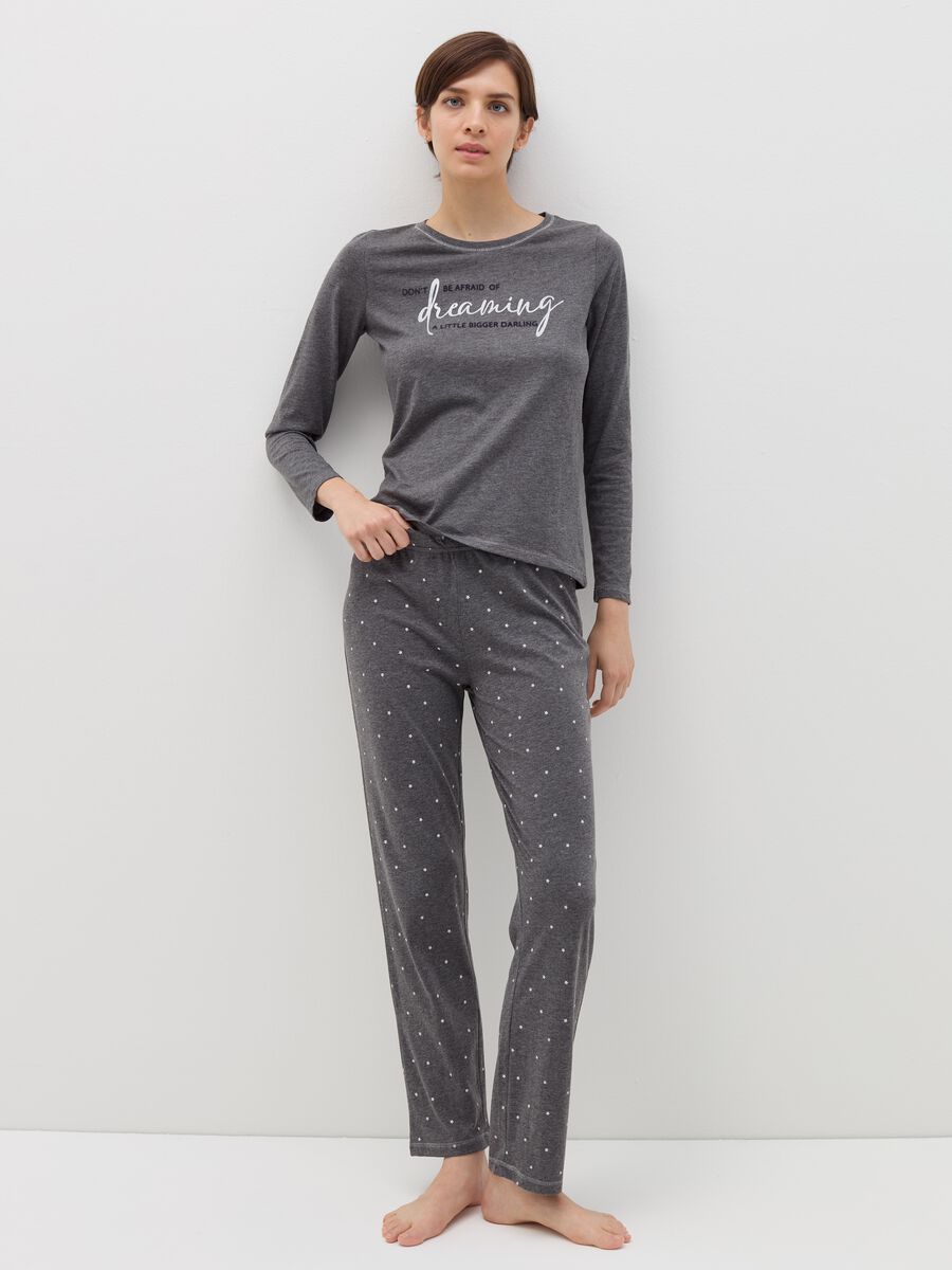 Pyjama trousers with small stars print_0