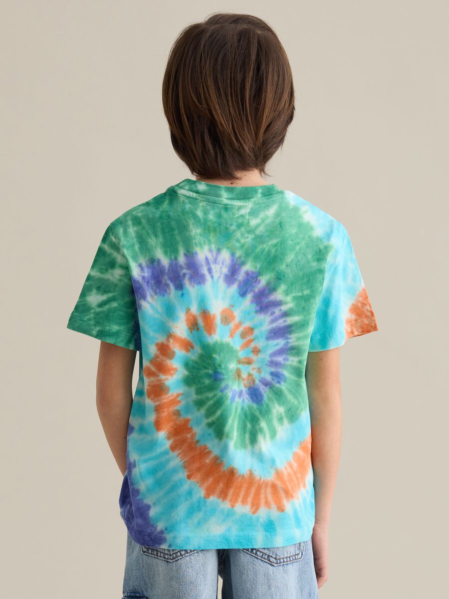 Tie-dye cotton T-shirt with round neck_2