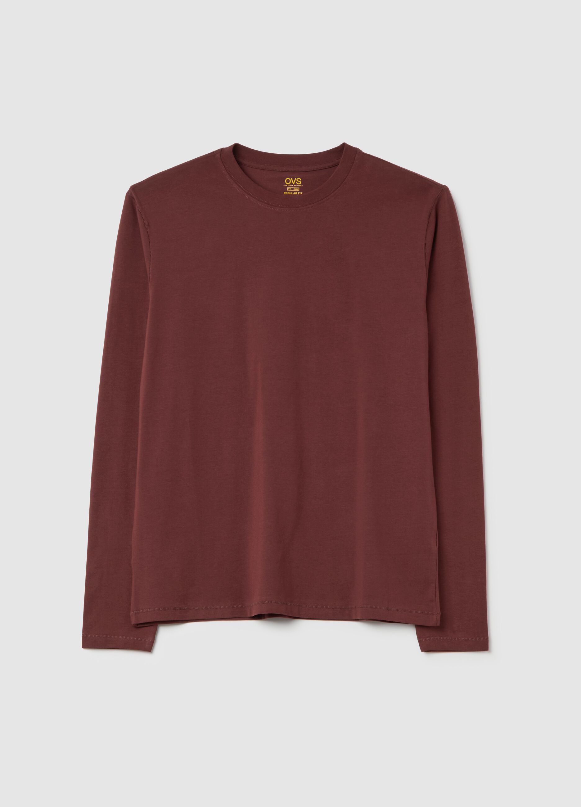 T-shirt a maniche lunghe in cotone stretch