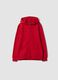 Felpa rossa con cappuccio in puro cotone organico regular fit_0