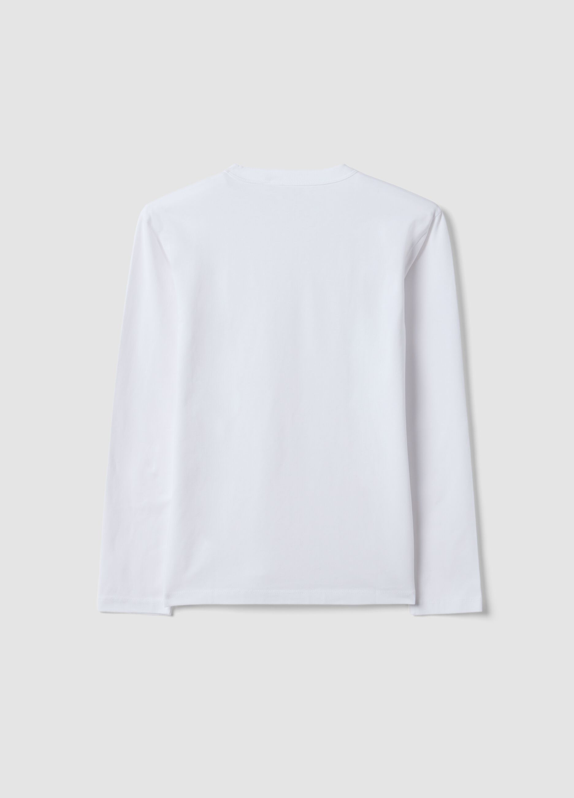 White regular-fit stretch organic cotton T-shirt for boys