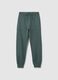 Boys' green regular fit cotton jogger trousers_0
