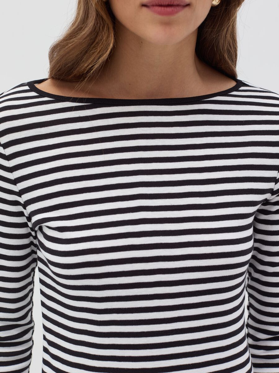 Long-sleeved striped T-shirt_2