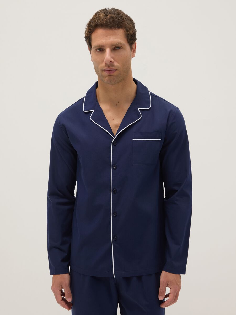 Blue Pure Cotton Regular Fit Pyjamas_1