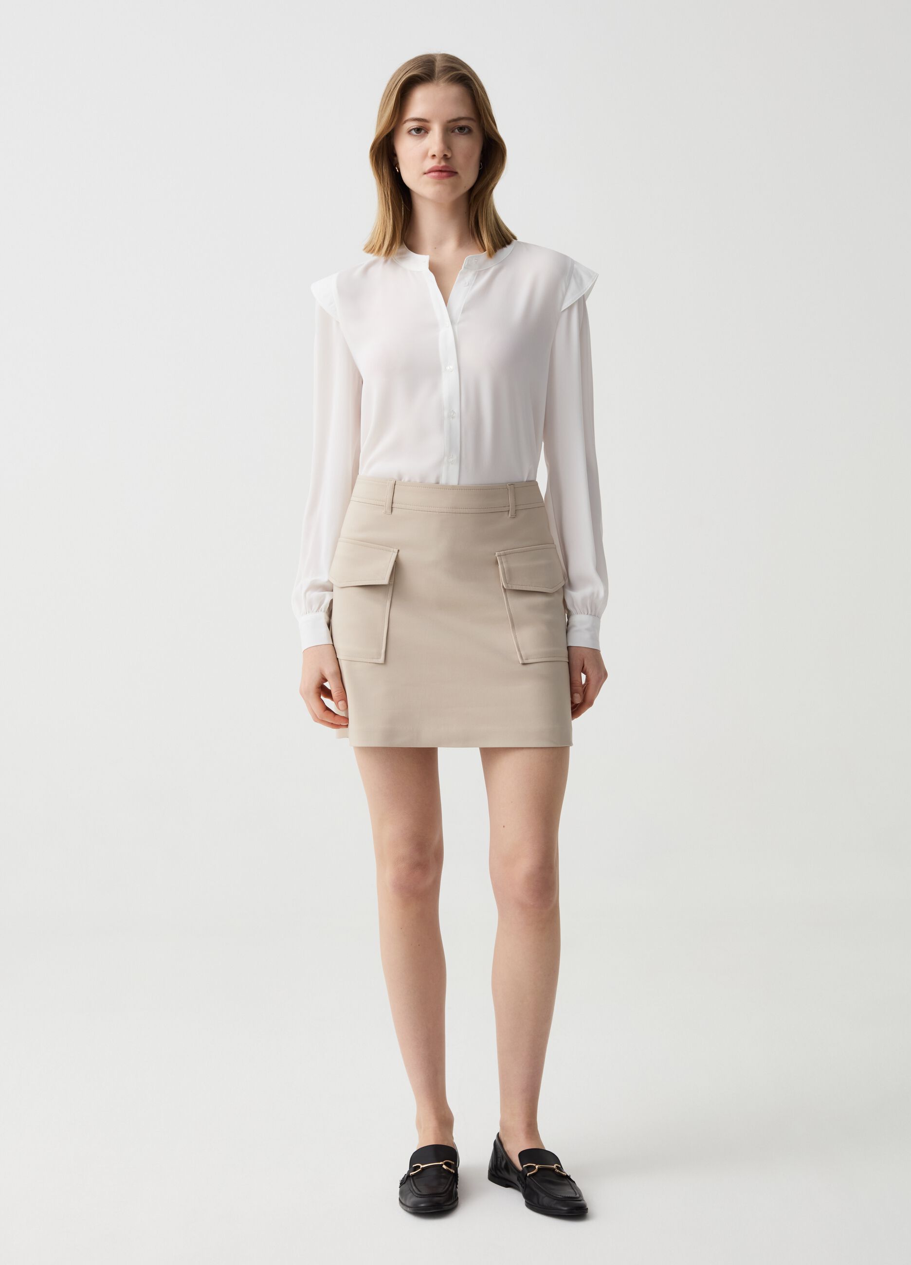 Stretch miniskirt with pockets
