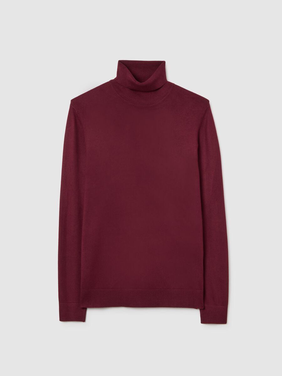 Red regular fit turtleneck_4