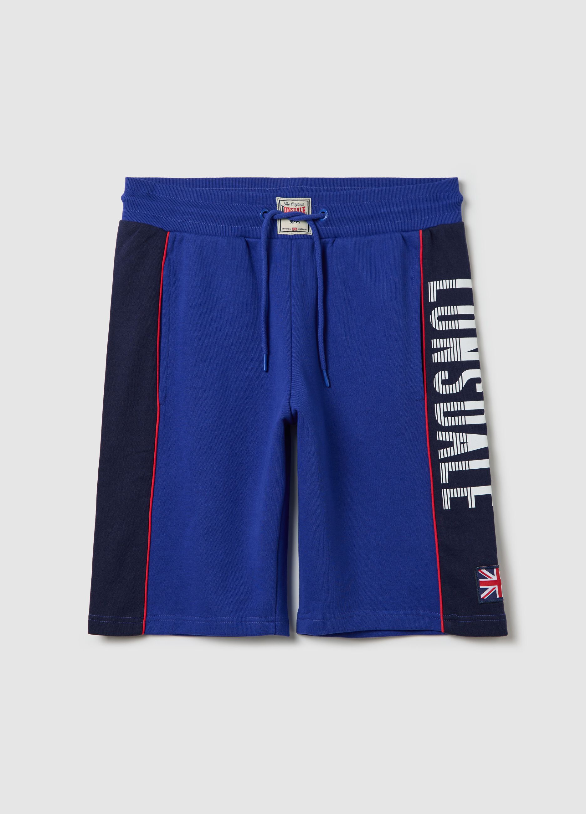 Blue sports Bermuda shorts with logo