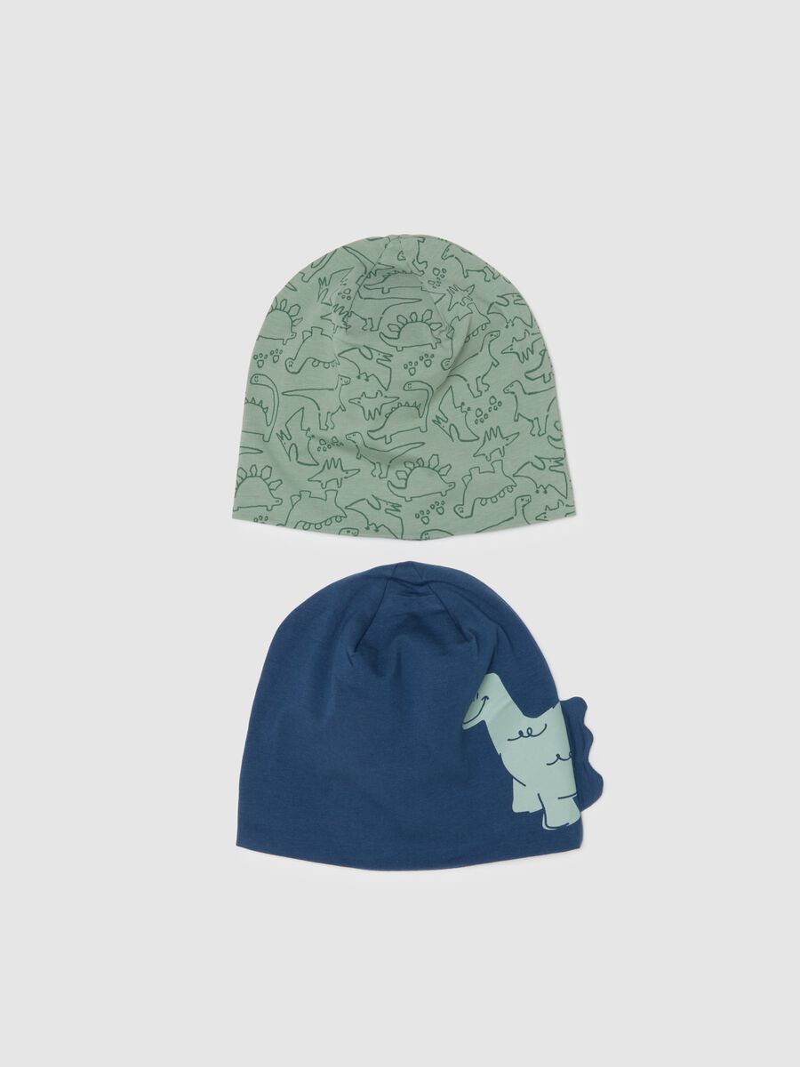 Bipack di cappelli in cotone elasticizzato per bambino_0