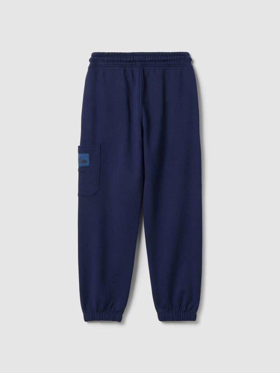 Children's blue jogger trousers in pure cotton regular fit_1