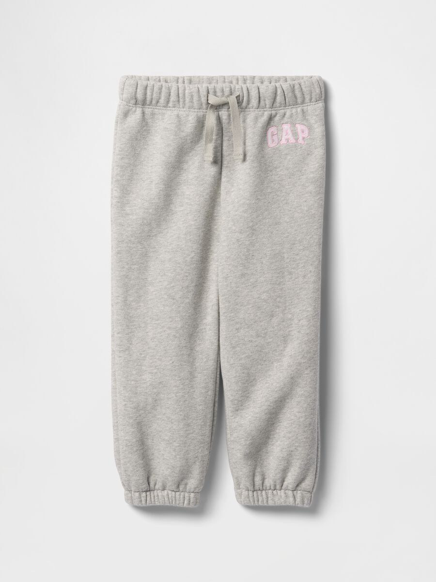 Baby Girls' Grey Cotton Blend Trousers Regular Fit_0