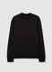 Black cotton blend sweatshirt with front pocket_4