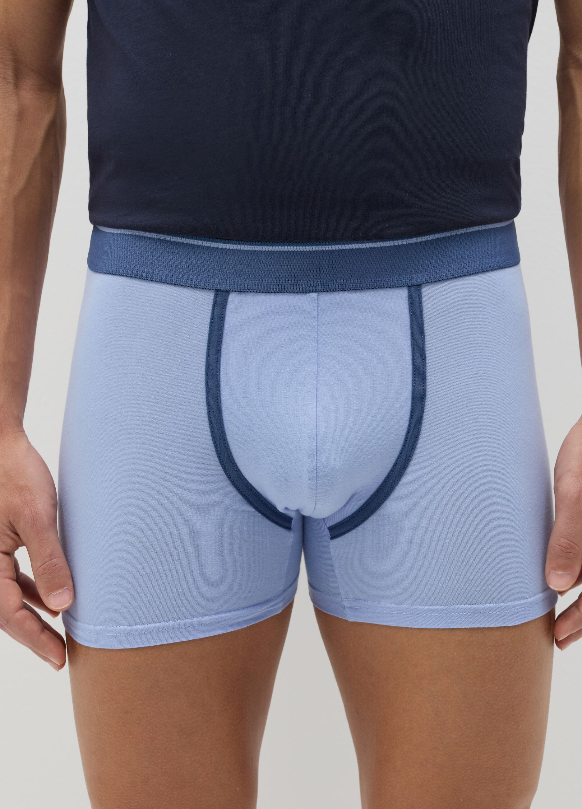 Three-pair pack midi boxer shorts in stretch cotton