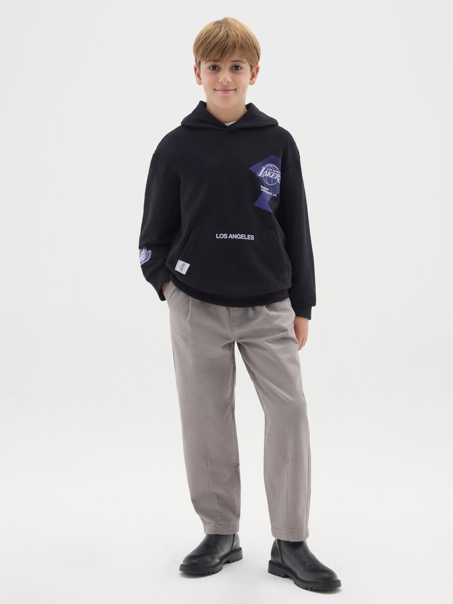 Boys' grey pure cotton trousers regular fit_0