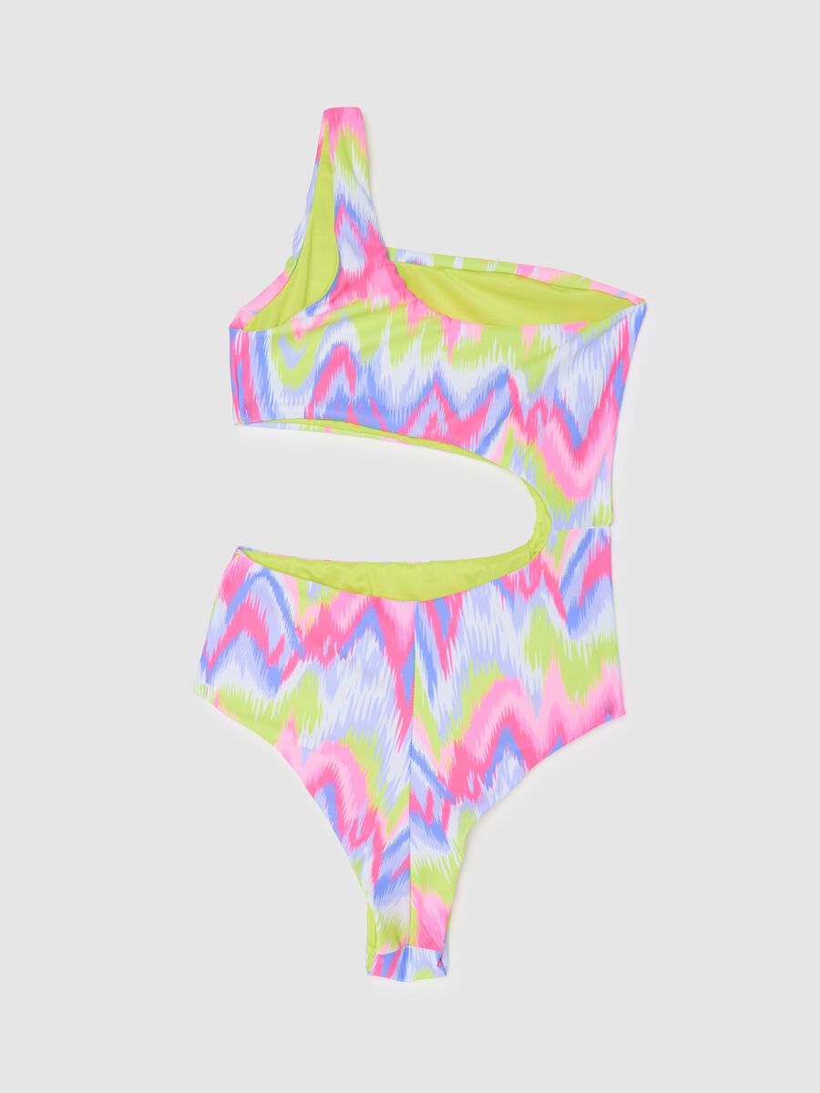 Trikini bikini da ragazza in tessuto elasticizzato multicolor_1