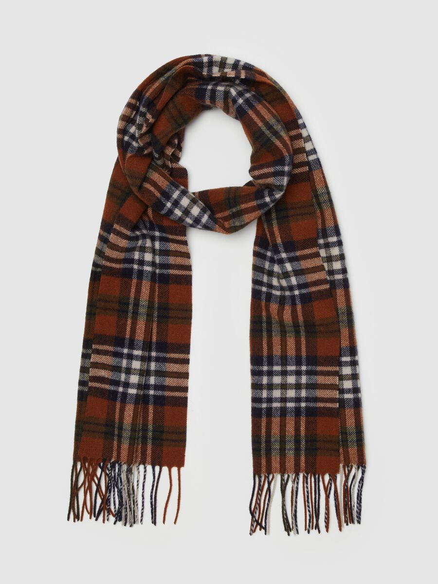 Wool scarf with check pattern_0